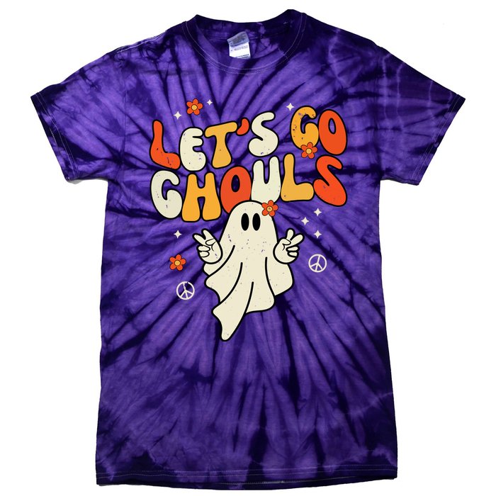 Lets Go Ghouls Ghost Retro Halloween Costume Tie-Dye T-Shirt