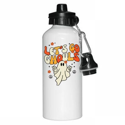 Lets Go Ghouls Ghost Retro Halloween Costume Aluminum Water Bottle