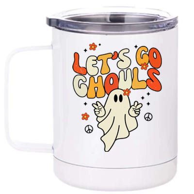 Lets Go Ghouls Ghost Retro Halloween Costume 12 oz Stainless Steel Tumbler Cup