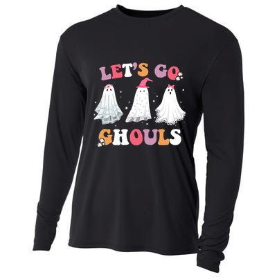 Lets Go Ghouls Cute Halloween Girl Squad Cooling Performance Long Sleeve Crew