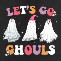 Lets Go Ghouls Cute Halloween Girl Squad Trucker Hat