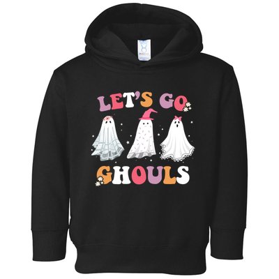 Lets Go Ghouls Cute Halloween Girl Squad Toddler Hoodie