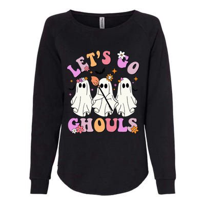 Lets Go Ghouls Halloween Ghost Outfit Costume Retro Groovy Womens California Wash Sweatshirt