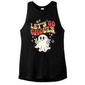 LetS Go Ghouls Ghost Halloween Costume Retro Spooky Gift Ladies PosiCharge Tri-Blend Wicking Tank