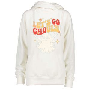 LetS Go Ghouls Ghost Halloween Costume Retro Spooky Gift Womens Funnel Neck Pullover Hood