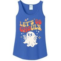 LetS Go Ghouls Ghost Halloween Costume Retro Spooky Gift Ladies Essential Tank