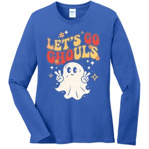 LetS Go Ghouls Ghost Halloween Costume Retro Spooky Gift Ladies Long Sleeve Shirt