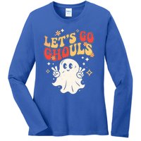 LetS Go Ghouls Ghost Halloween Costume Retro Spooky Gift Ladies Long Sleeve Shirt