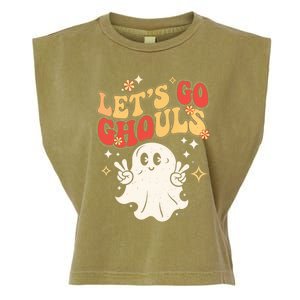 LetS Go Ghouls Ghost Halloween Costume Retro Spooky Gift Garment-Dyed Women's Muscle Tee