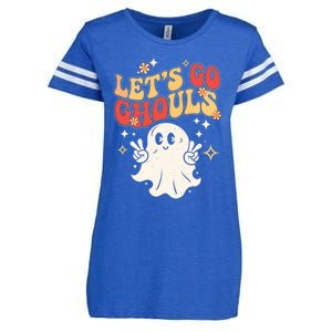 LetS Go Ghouls Ghost Halloween Costume Retro Spooky Gift Enza Ladies Jersey Football T-Shirt