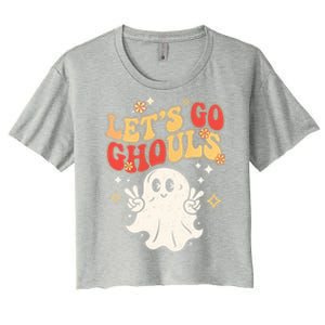 LetS Go Ghouls Ghost Halloween Costume Retro Spooky Gift Women's Crop Top Tee