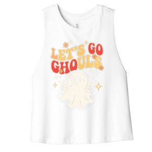 LetS Go Ghouls Ghost Halloween Costume Retro Spooky Gift Women's Racerback Cropped Tank