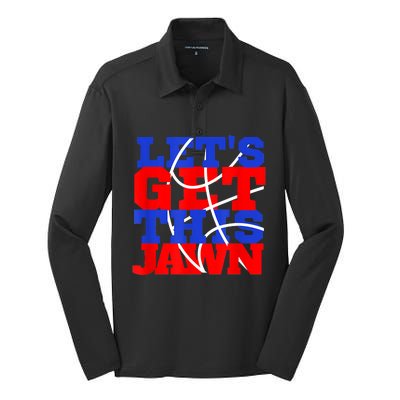 Let's Go Get This Jawn Proud Slang Silk Touch Performance Long Sleeve Polo