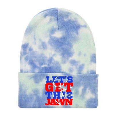 Let's Go Get This Jawn Proud Slang Tie Dye 12in Knit Beanie