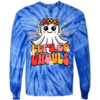 LetS Go Ghouls Ghost Retro Halloween Costume Gift Tie-Dye Long Sleeve Shirt