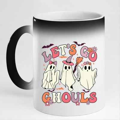 LetS Go Ghouls Halloween Spooky Season Retro Ghost Costume Gift 11oz Black Color Changing Mug