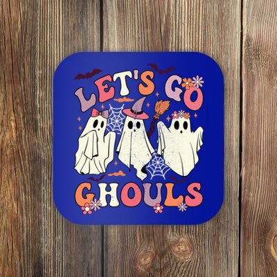 LetS Go Ghouls Halloween Spooky Season Retro Ghost Costume Gift Coaster