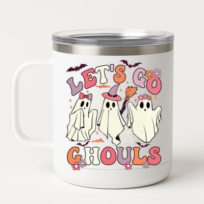 LetS Go Ghouls Halloween Spooky Season Retro Ghost Costume Gift 12 oz Stainless Steel Tumbler Cup