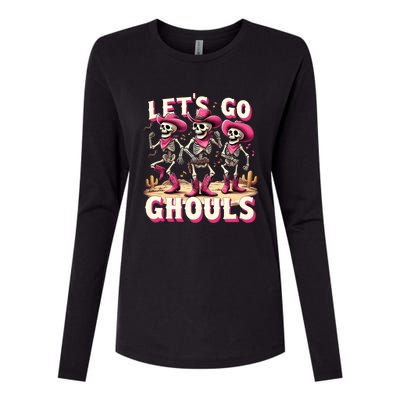 LetS Go Ghouls Skeleton Ghost Funny Halloween Ghost Graphic Gift Womens Cotton Relaxed Long Sleeve T-Shirt