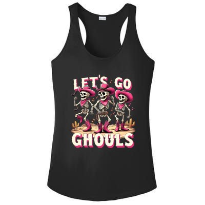 LetS Go Ghouls Skeleton Ghost Funny Halloween Ghost Graphic Gift Ladies PosiCharge Competitor Racerback Tank