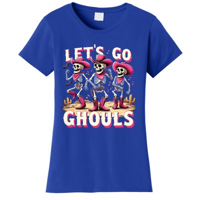 LetS Go Ghouls Skeleton Ghost Funny Halloween Ghost Graphic Gift Women's T-Shirt