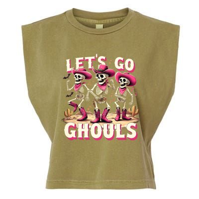 LetS Go Ghouls Skeleton Ghost Funny Halloween Ghost Graphic Gift Garment-Dyed Women's Muscle Tee