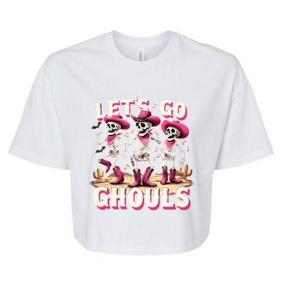 LetS Go Ghouls Skeleton Ghost Funny Halloween Ghost Graphic Gift Bella+Canvas Jersey Crop Tee