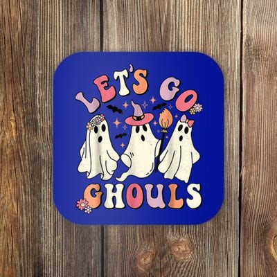 Lets Go Ghouls Halloween Ghost Outfit Costume Retro Groovy Coaster