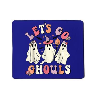 Lets Go Ghouls Halloween Ghost Outfit Costume Retro Groovy Mousepad