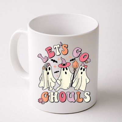 Lets Go Ghouls Halloween Ghost Outfit Costume Retro Groovy Coffee Mug