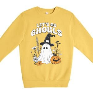 Let’S Go Ghouls Fun Ghost And Pumpkin Spooky Design Cool Gift Premium Crewneck Sweatshirt