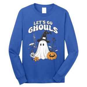 Let’S Go Ghouls Fun Ghost And Pumpkin Spooky Design Cool Gift Long Sleeve Shirt