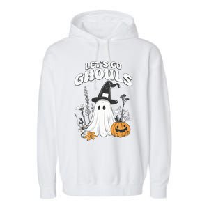 Let’S Go Ghouls Fun Ghost And Pumpkin Spooky Design Cool Gift Garment-Dyed Fleece Hoodie