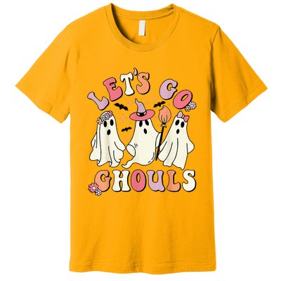 Lets Go Ghouls Halloween Ghost Outfit Costume Retro Groovy Premium T-Shirt