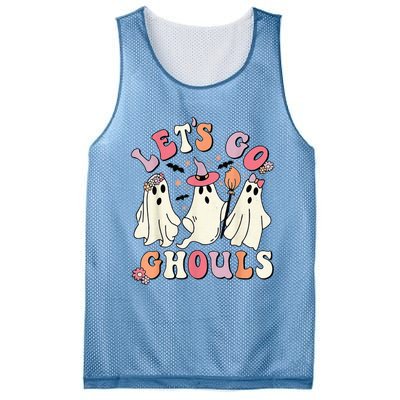 Lets Go Ghouls Halloween Ghost Outfit Costume Retro Groovy Mesh Reversible Basketball Jersey Tank