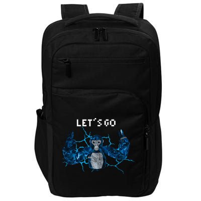 Let's Go Gorilla Gamer Meme Impact Tech Backpack
