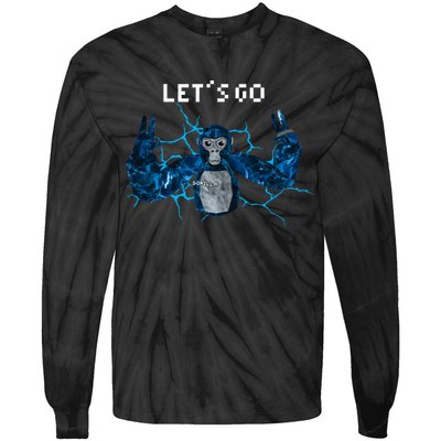 Let's Go Gorilla Gamer Meme Tie-Dye Long Sleeve Shirt