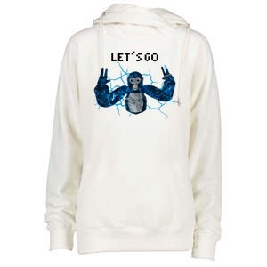 Let's Go Gorilla Gamer Meme Womens Funnel Neck Pullover Hood