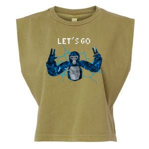 Let's Go Gorilla Gamer Meme Garment-Dyed Women's Muscle Tee