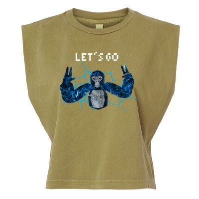 Let's Go Gorilla Gamer Meme Garment-Dyed Women's Muscle Tee