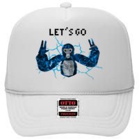 Let's Go Gorilla Gamer Meme High Crown Mesh Back Trucker Hat