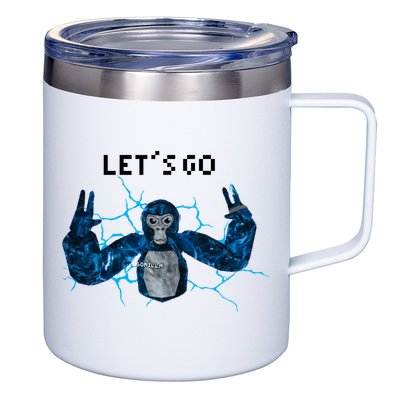 Let's Go Gorilla Gamer Meme 12oz Stainless Steel Coffee Mug