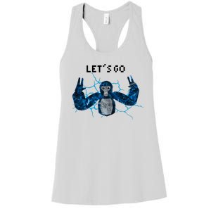 Let's Go Gorilla Gamer Meme Women's Racerback Tank