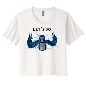 Let's Go Gorilla Gamer Meme Women's Crop Top Tee