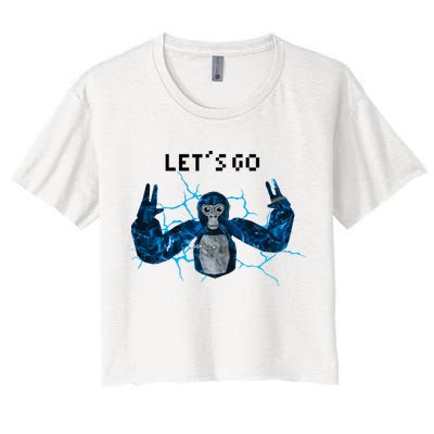 Let's Go Gorilla Gamer Meme Crop Top