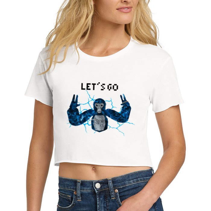 Let's Go Gorilla Gamer Meme Women's Crop Top Tee