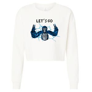 Let's Go Gorilla Gamer Meme Cropped Pullover Crew