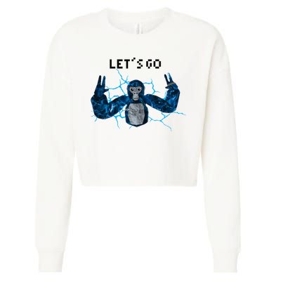 Let's Go Gorilla Gamer Meme Cropped Pullover Crew
