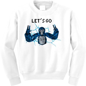 Let's Go Gorilla Gamer Meme Kids Sweatshirt