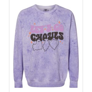 LetS Go Ghouls Cute Ghost Retro Groovy Halloween Great Gift Colorblast Crewneck Sweatshirt